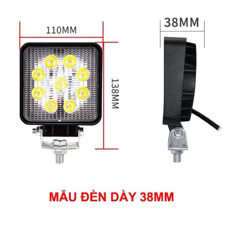 Đèn pha xe nâng 9 bóng LED