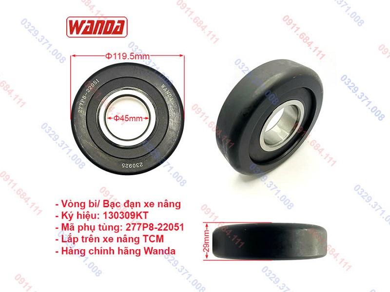 Kích thước vòng bi xe nâng 130309KT (277P8-22051)