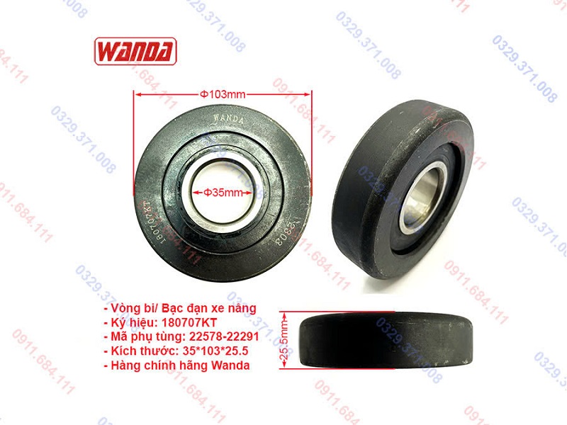 Vòng bi, bạc đạn xe nâng 180707KT chính hãng Wanda