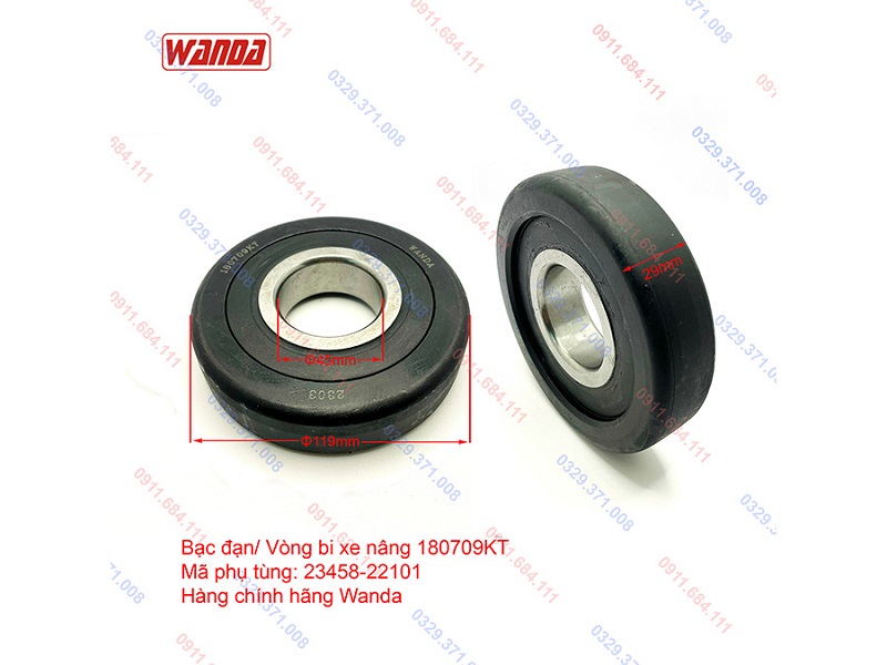 Kích thước vòng bi càng xe nâng 10 tấn chính hãng Wanda