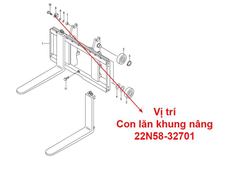 Con lăn khung nâng 22N58-32701 (CT22N58-32072)