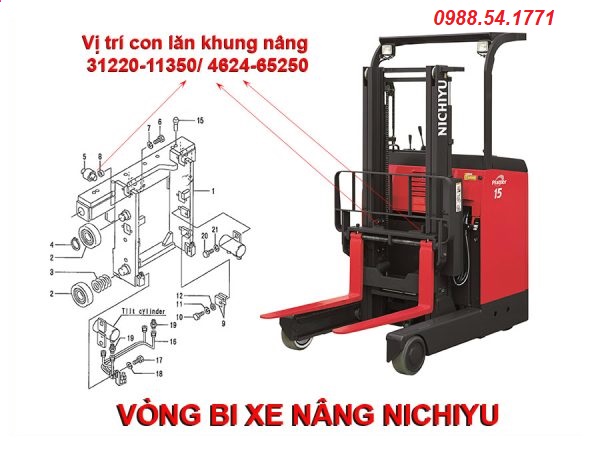 Vị trí con lăn khung nâng 31220-11350 (4624-65250)