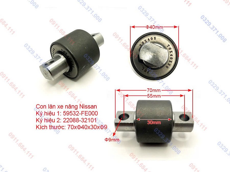 Kích thước trên con lăn khung nâng 59532-FE000 (22088-32101)