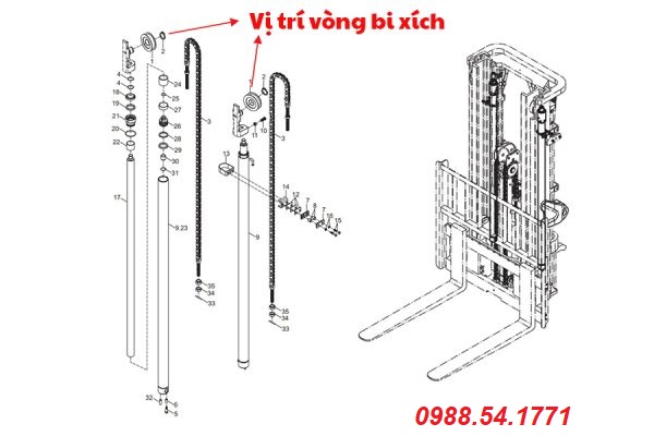 Vòng bi xích 780708K chính hãng Wanda