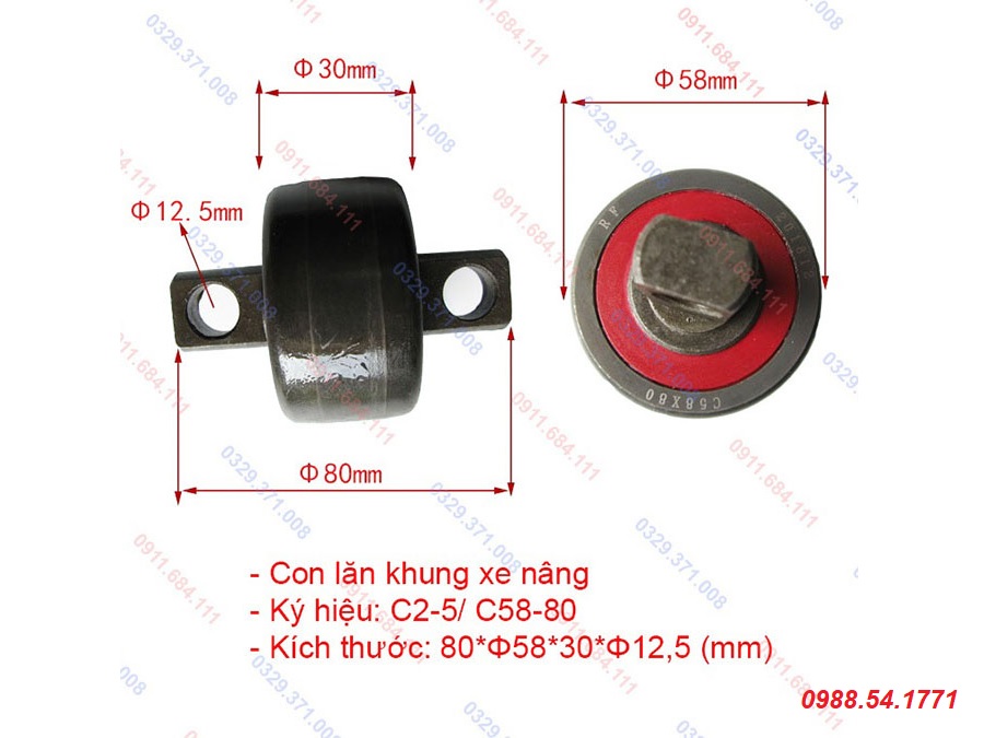 Con lăn khung nâng C2-5 (C58-80) chính hãng RF