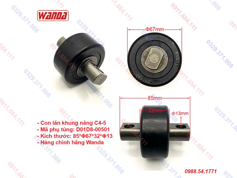 Kích thước con lăn khung nâng C4-5-WD
