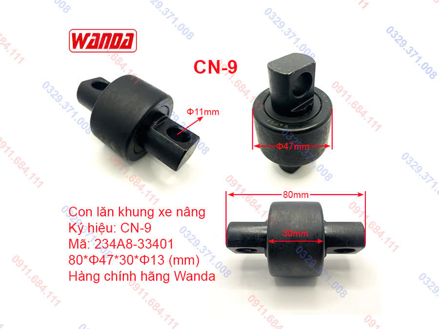 Con lăn khung nâng CN-9 (234A8-33401) chính hãng Wanda