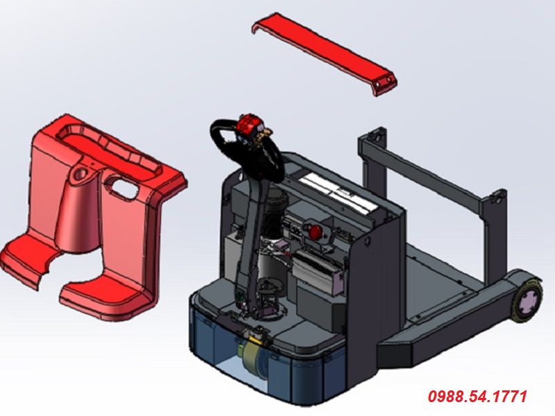 Mặt nạ nhựa của xe nâng điện 1 tấn dắt lái hãng HELI