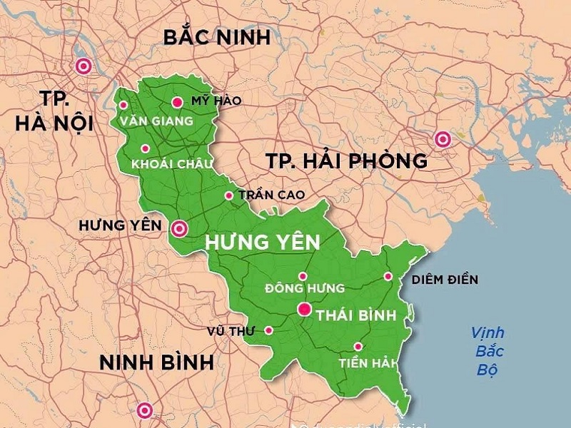Vị trí địa lý tỉnh Hưng Yên mới