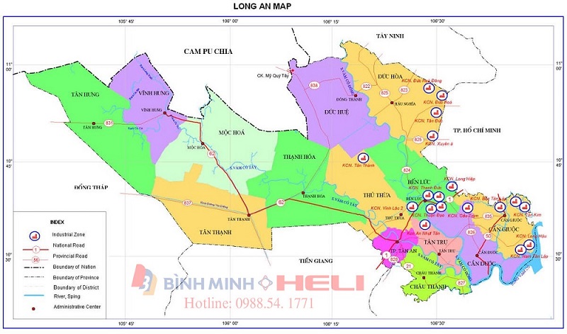 Vị trí địa lý của tỉnh Long An